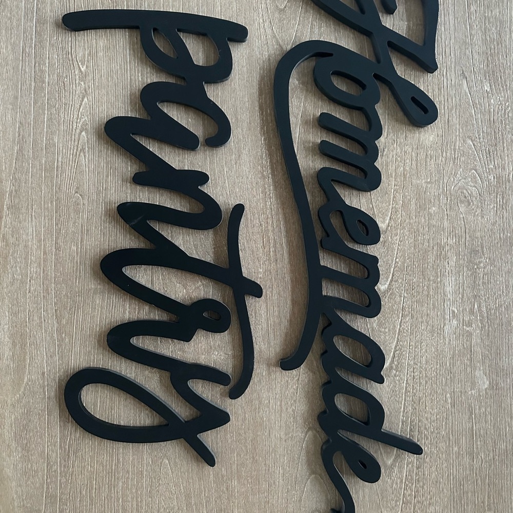 Black Script Wall Decor Signs